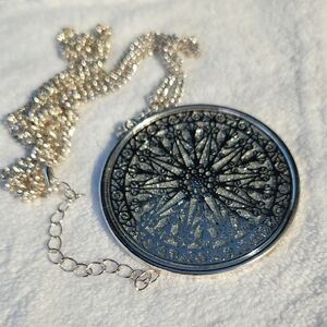 Silver Mandala Pendant Necklace
